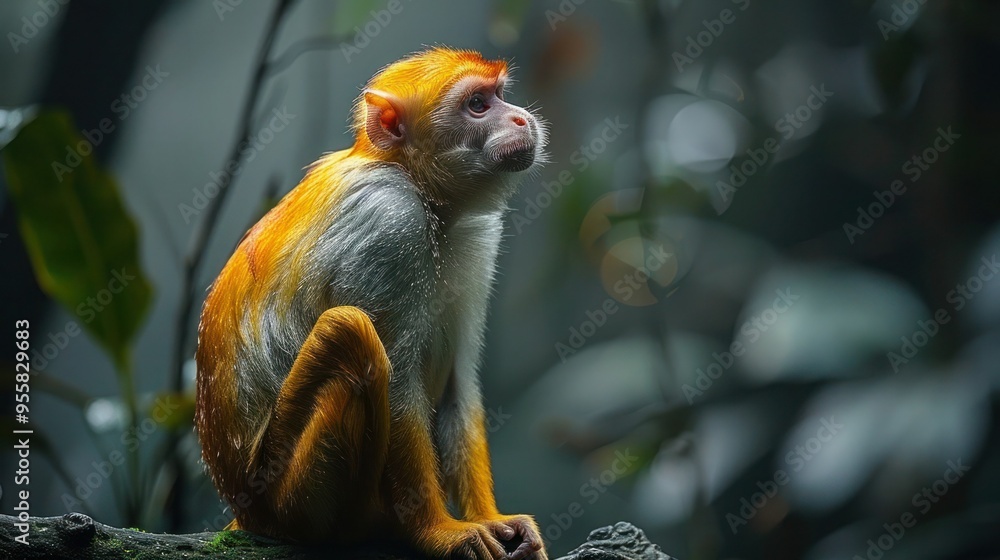 Obraz premium Portrait of a Proboscis Monkey - Borneo's Endemic Primate Species in its Natural Habitat
