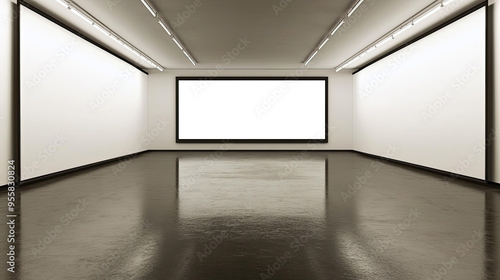 Modern Minimalist Mockup of an Empty Room with Blank Frame Modern Minimalist Mockup of an Empty Room with Blank Frame