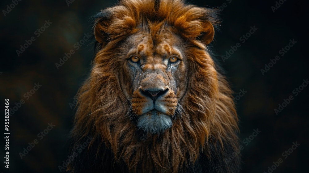 Fototapeta premium Professional King: A Lion in Dark Business Suit