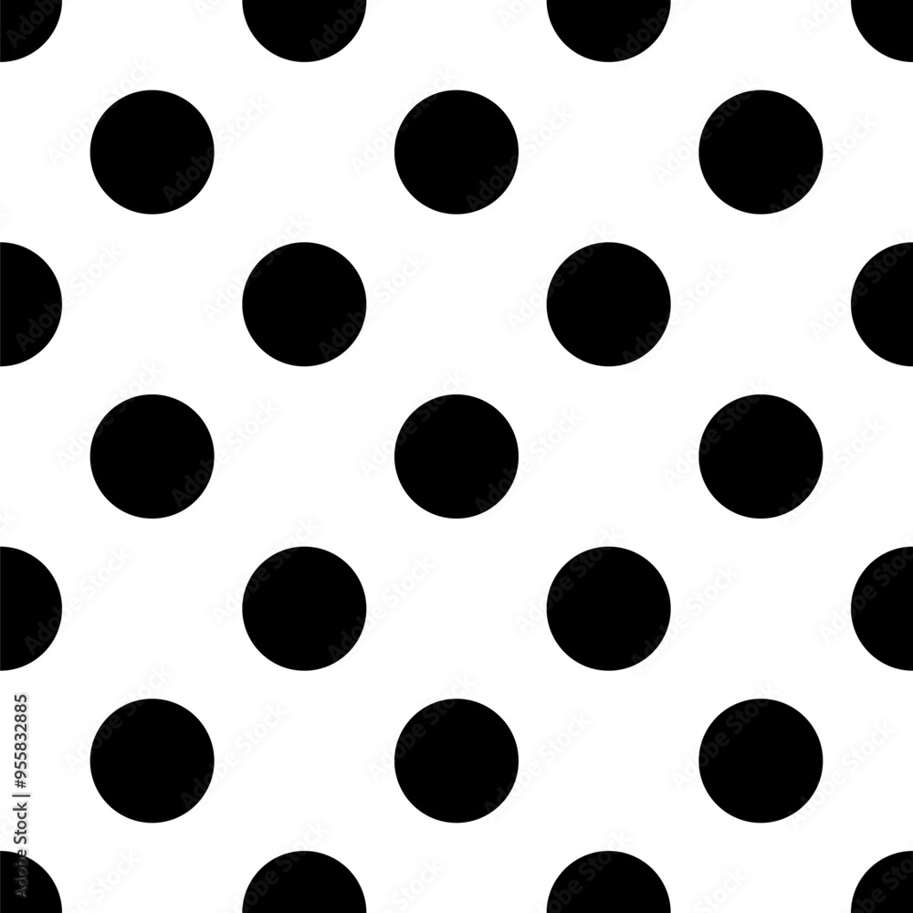 Black and white polka dot pattern with large dots. A bold, classic, and versatile design for fashion, packaging, stationery, graphic design, and home decor. Black and white polka dot pattern with large dots. A bold, classic, and versatile design for fashion, packaging, stationery, graphic design, and home decor.