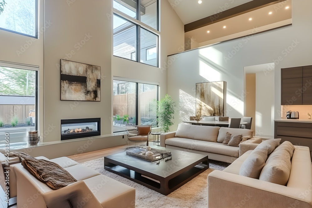 Fototapeta premium clean modern living room