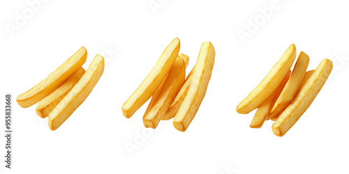 Golden Crispy French Fries Isolated  on transparent background photo