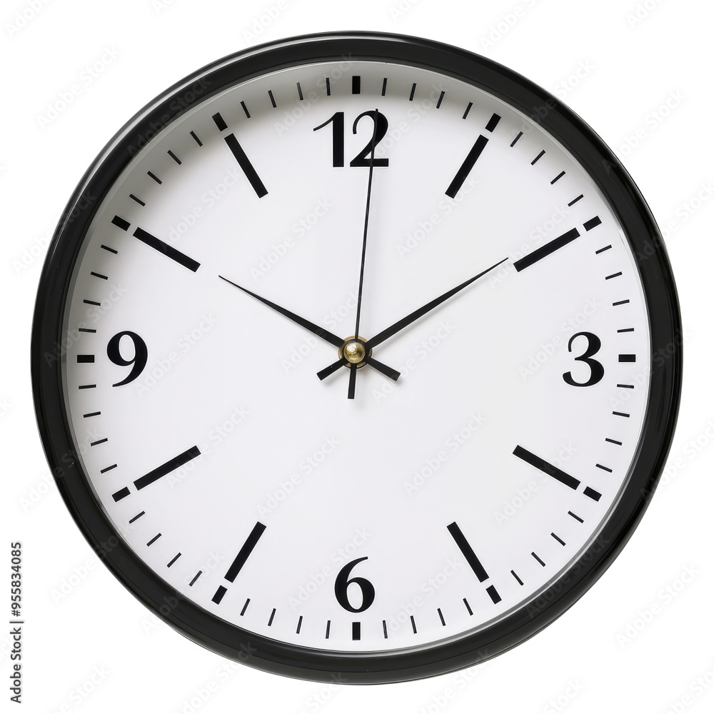 wall clock isolated on transparent white background, clipping path wall clock isolated on transparent white background, clipping path