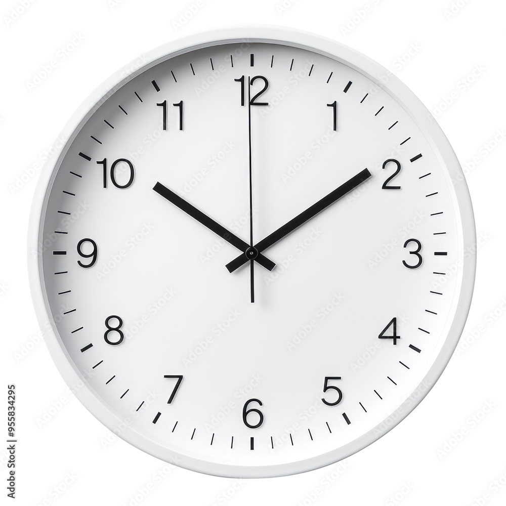 wall clock isolated on transparent white background, clipping path wall clock isolated on transparent white background, clipping path