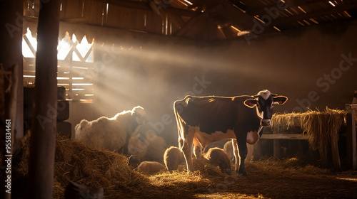 Nativity Scene: The Birth of Jesus in a Cowshed