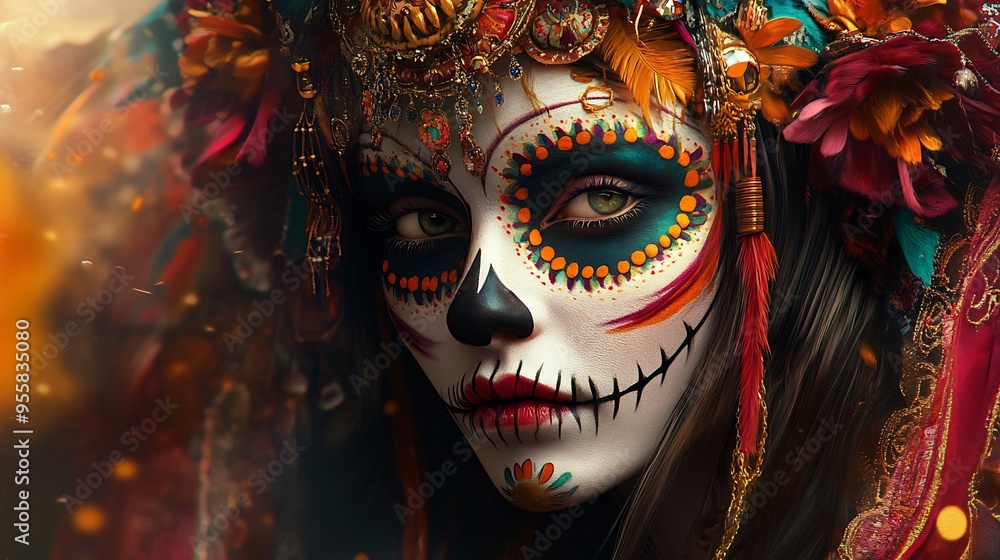 Day of the Dead Makeup with Intricate Details Day of the Dead Makeup with Intricate Details