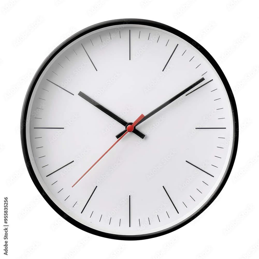 wall clock isolated on transparent white background, clipping path wall clock isolated on transparent white background, clipping path