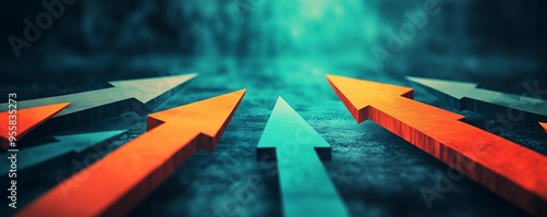 Arrows from Multiple Sides Pointing to the Center Showcasing Unified Business Planning