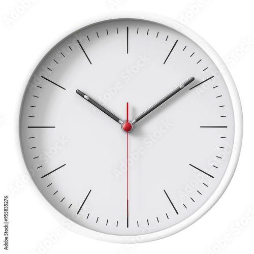 wall clock isolated on transparent white background, clipping path