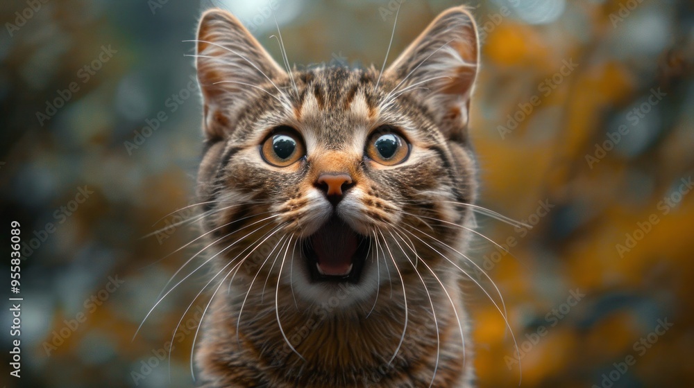 Surprised Kitty Jumping: Closeup Portrait of Cute, Funny Cat on Isolated Background Surprised Kitty Jumping: Closeup Portrait of Cute, Funny Cat on Isolated Background