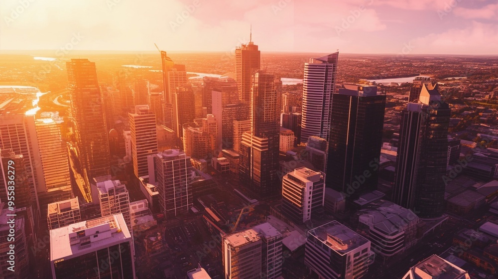 Obraz premium 夕暮れの都会7