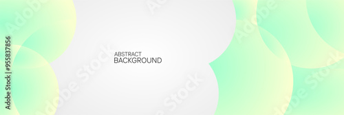 This is an abstract background with soft green and yellow gradients. Circular shape with white background writing