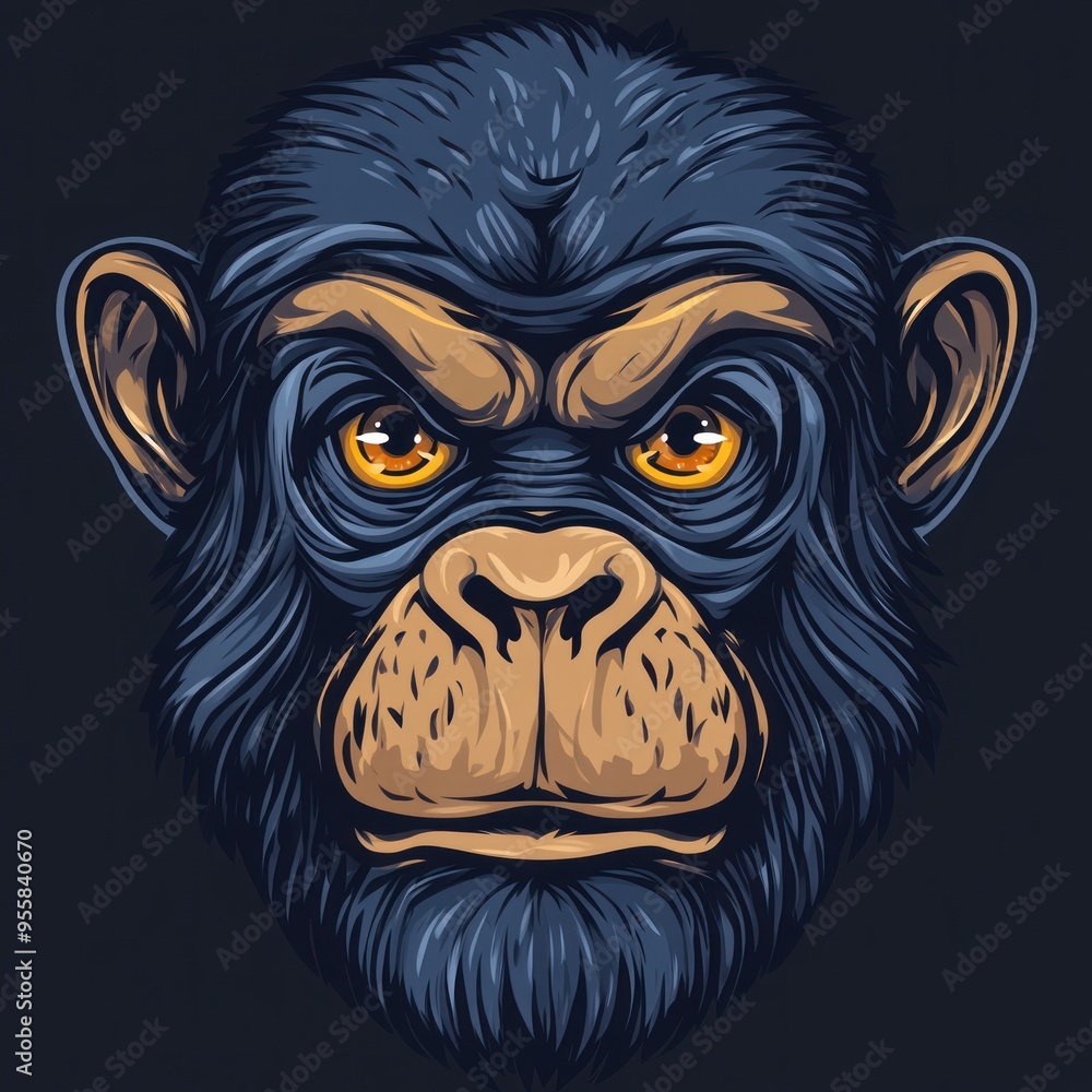 Close-up Portrait of a Powerful Chimpanzee Close-up Portrait of a Powerful Chimpanzee