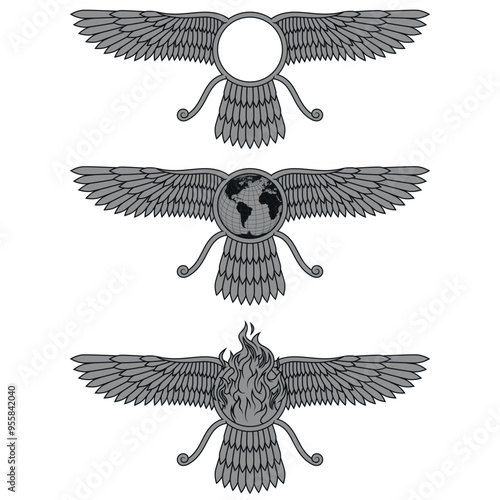 winged solar disk of the Zoroastrian religion