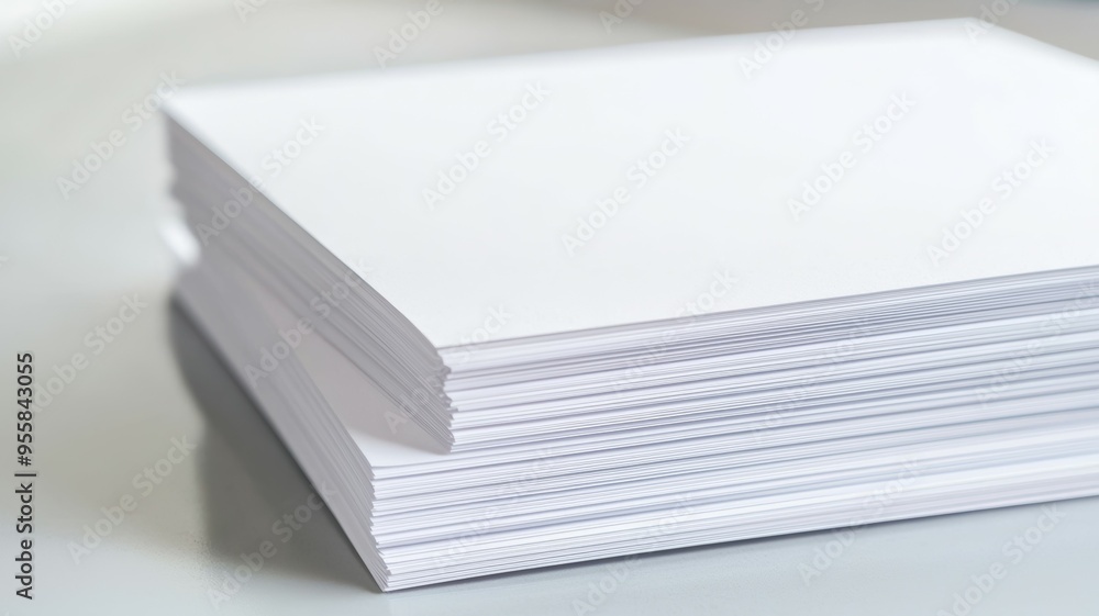 A stack of white paper is piled on top of each other A stack of white paper is piled on top of each other