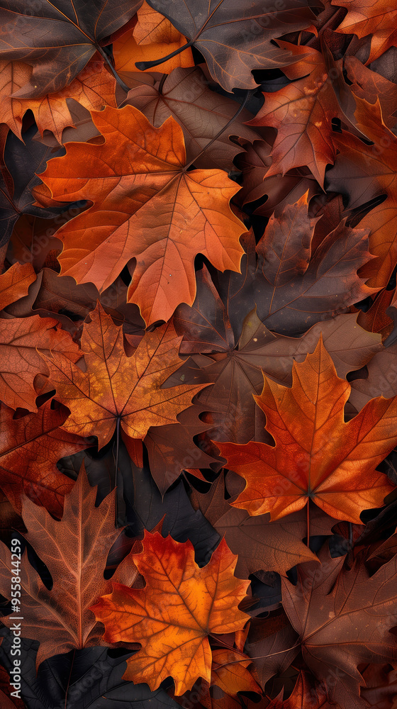Dried Autumn Leaves Pattern Illustration Dried Autumn Leaves Pattern Illustration