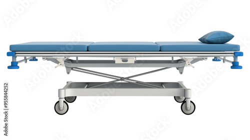 Hospital resting Bench stretcher isolated on transparent white background, clipping path