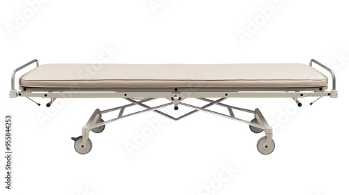 Hospital resting Bench stretcher isolated on transparent white background, clipping path