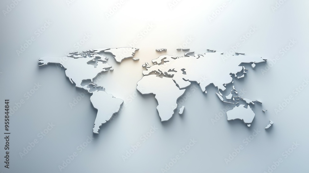 A white background with a map of the world on it A white background with a map of the world on it