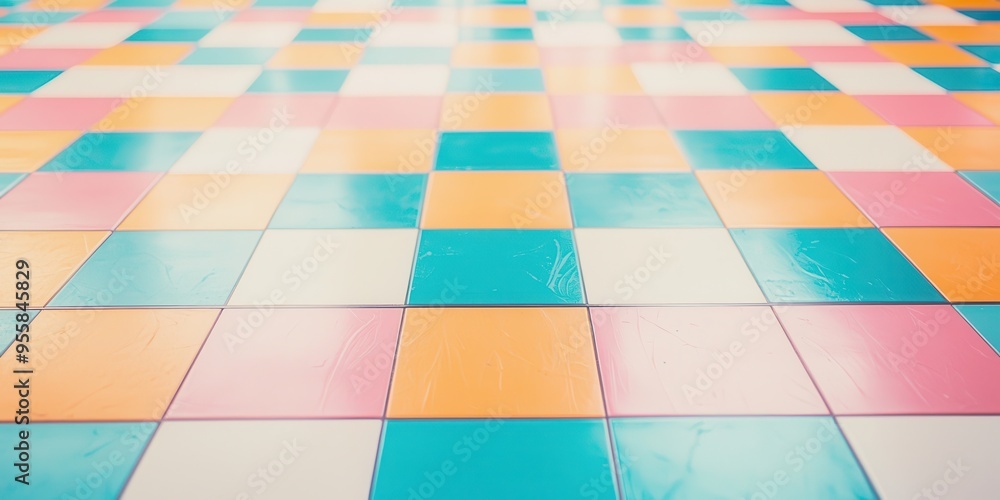 Colorful Checkerboard Tile Pattern Colorful Checkerboard Tile Pattern