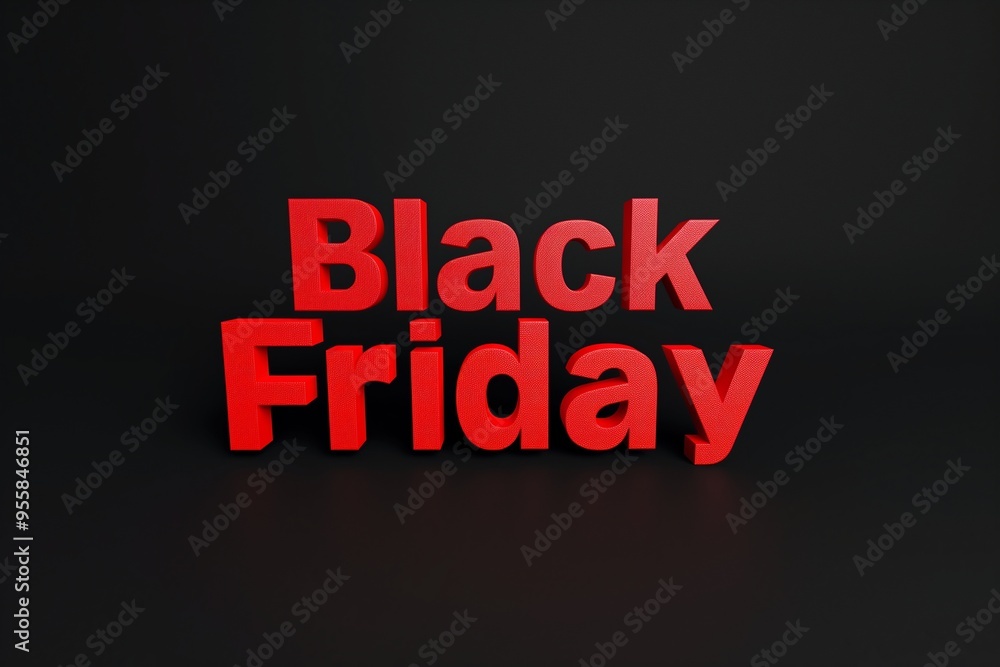 Black Friday written in bold red letters on a black background Black Friday written in bold red letters on a black background