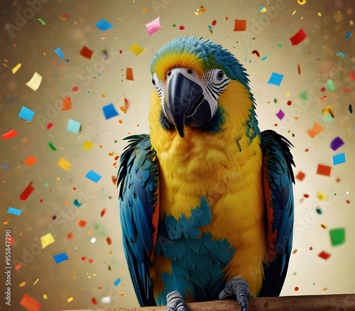 'Sonnenbrillen 3 funky fr?hliche confetti Partystimmung. crazy Konfetti Papageien party celebrate parrot vogel bird karaoke sing flier event animal carnival birthday holiday confett' See Les photo