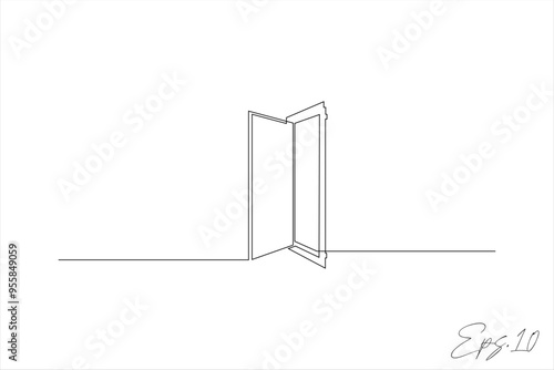 continuous line of open doors