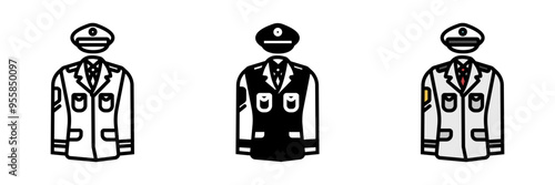 Uniform icon, Standardized clothing worn by military personnel, signifying rank, role, and affiliation within an air force or armed service.