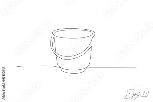 continuous line of a bucket
