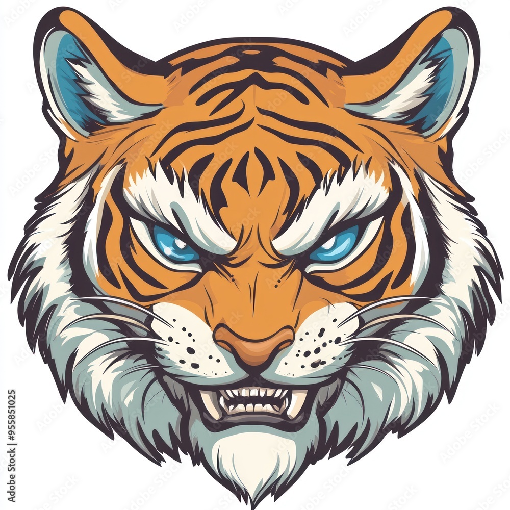 Powerful Tiger Face Illustration Powerful Tiger Face Illustration