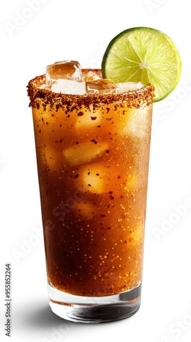 Wallpaper Mural A Glass of Michelada with Lime and Ice Torontodigital.ca