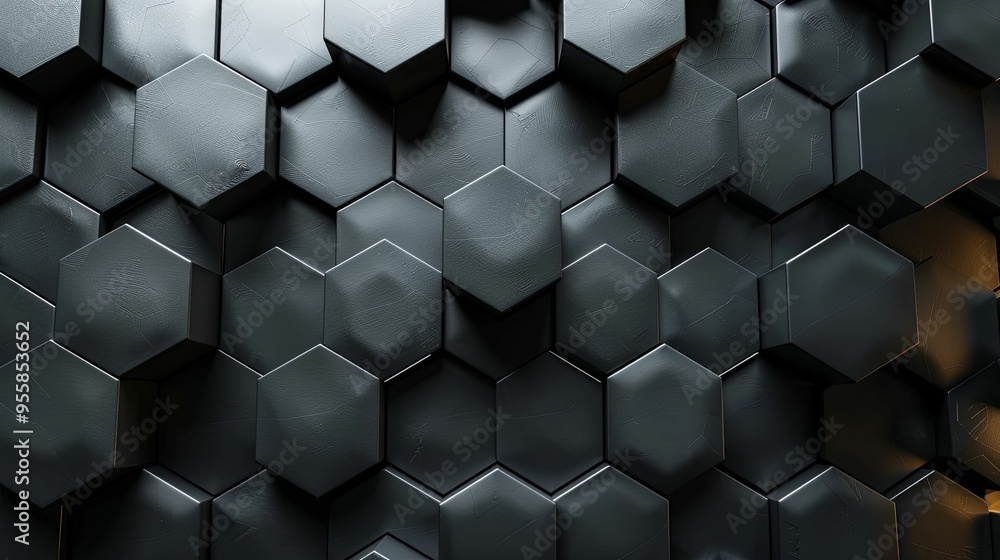 Abstract Geometric Hexagon Pattern in Dark Grey Abstract Geometric Hexagon Pattern in Dark Grey