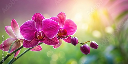 Charming fuschia orchid representing growth and sophistication, orchid, fuschia, delicate, petals, curves, symbol photo