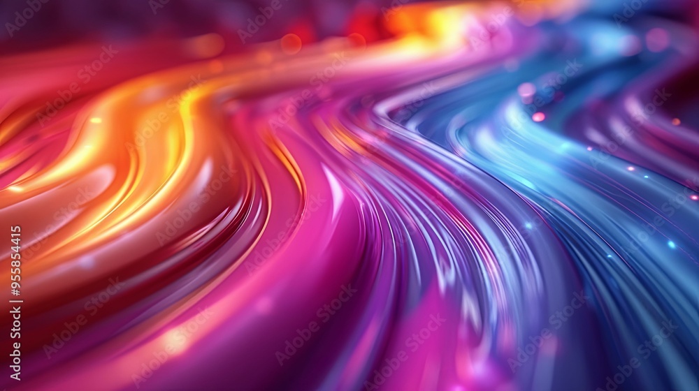 Abstract Swirling Colors with Blurred Lights Abstract Swirling Colors with Blurred Lights