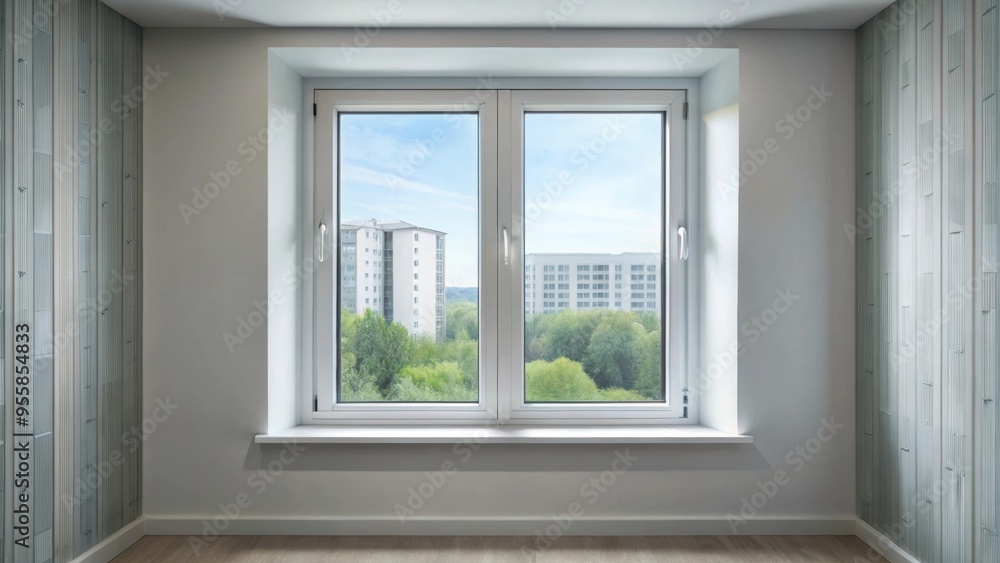 Closed PVC window in a modern apartment room, PVC, window, closed, room, apartment, interior, home, design, architecture, modern Closed PVC window in a modern apartment room, PVC, window, closed, room, apartment, interior, home, design, architecture, modern