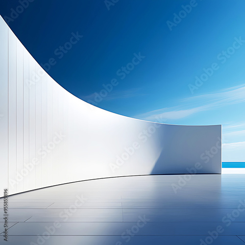 Stylish Curved Wall with Seamless Finish in Living Room
