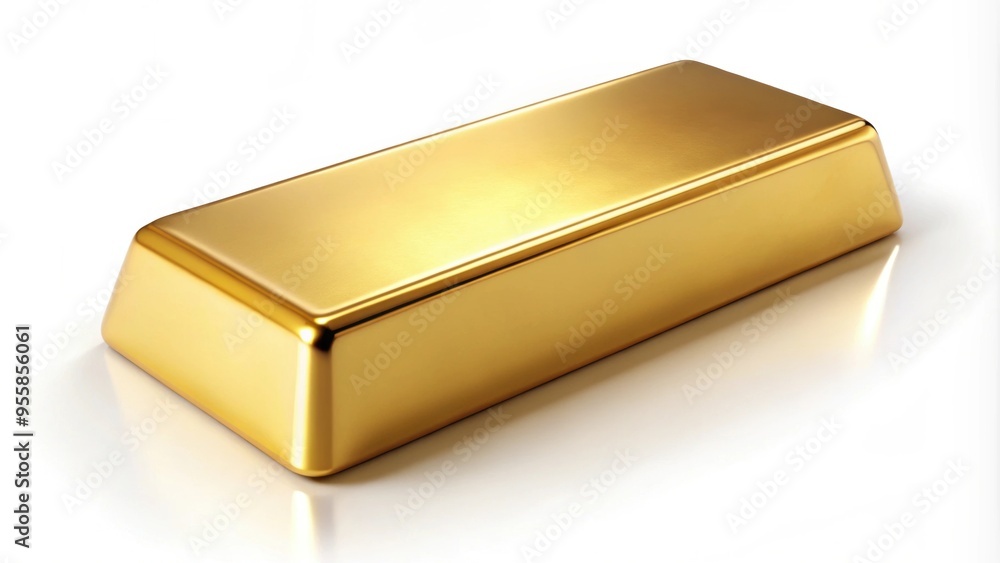 Luxurious gold bar on a white background , wealth, precious metal, investment, luxury, shiny, valuable, finance, savings Luxurious gold bar on a white background , wealth, precious metal, investment, luxury, shiny, valuable, finance, savings