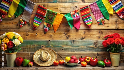 Celebrating National Hispanic Heritage Month with traditional decorations and flags , Hispanic, heritage, culture