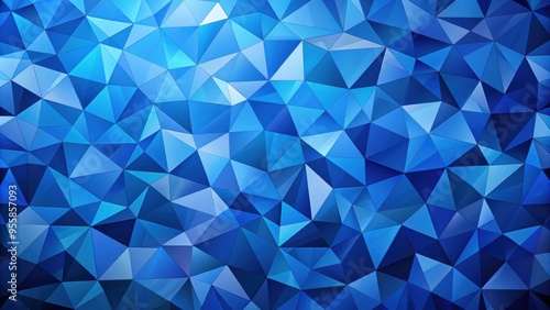 Abstract geometric background featuring various shades of cobalt blue polygons, polygon, cobalt, abstract, geometric, background