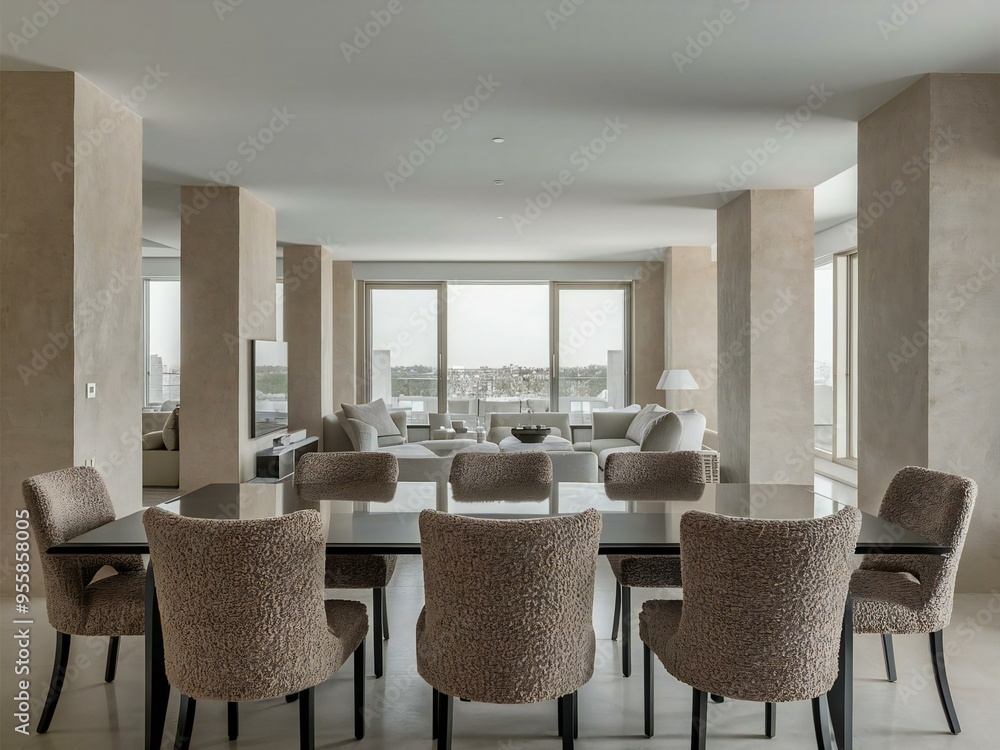 Fototapeta premium modern dining room with dining table