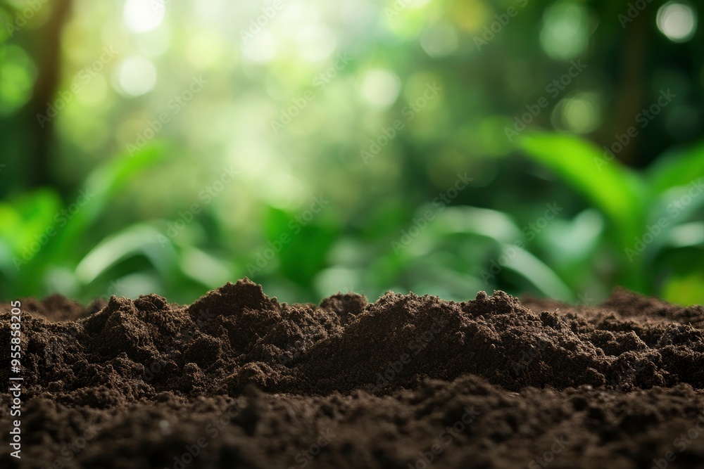 fertile soil and blurred green nature background Concept of nature, environment, and natural environment conservation with generative ai fertile soil and blurred green nature background Concept of nature, environment, and natural environment conservation with generative ai