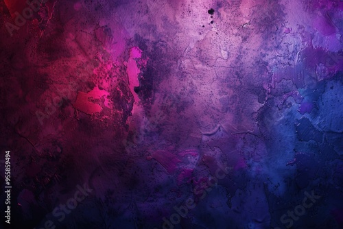 Abstract Purple and Blue Paint Splashes on a Dark Background