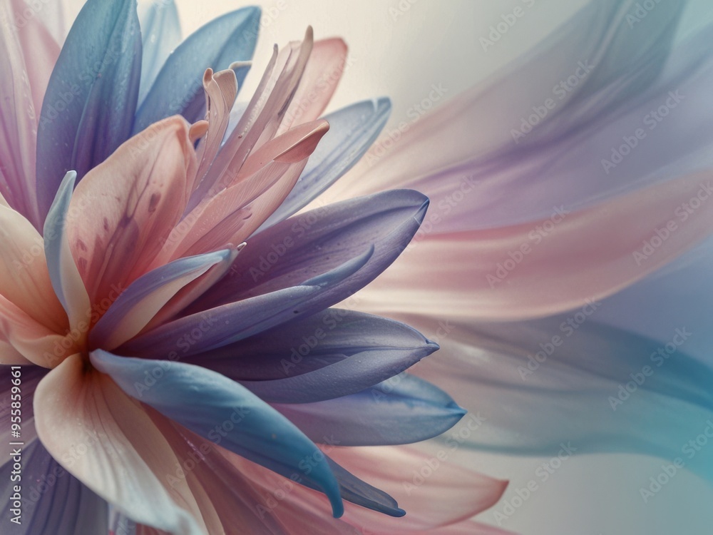 Delicate Blue and Peach Pastel Color Flower Delicate Blue and Peach Pastel Color Flower