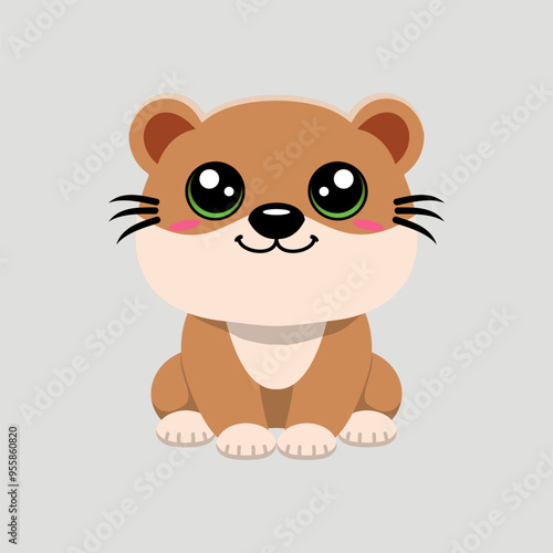 Cute otter animal cartoon illustration design