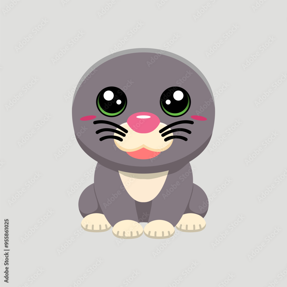 Fototapeta premium Cute sea lion animal cartoon illustration design