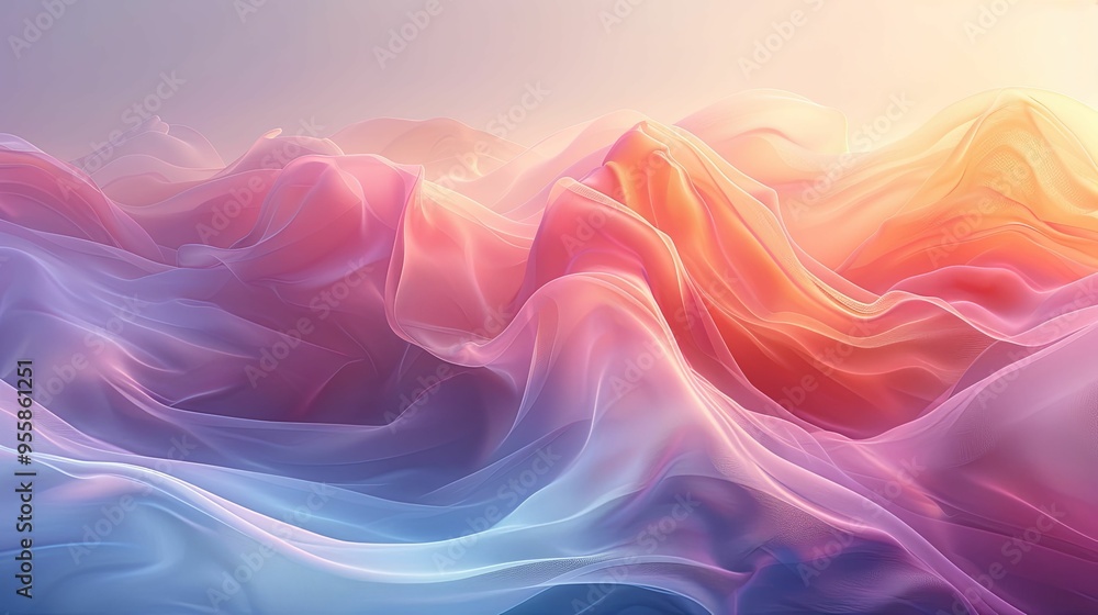 Abstract Swirling Pastel Mountains Abstract Swirling Pastel Mountains