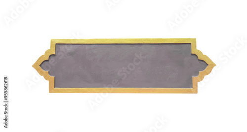 Free Download Grey sign frame with gold yellow edge around isolated on white background , clipping path - GFXLoad