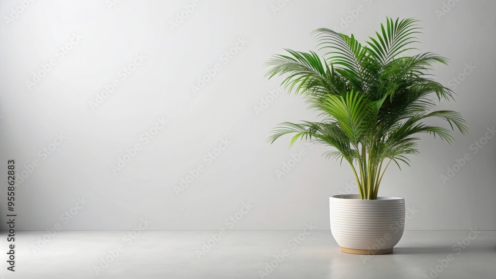 Areca Palm tree in a plant pot isolated on background, minimal and scandinavian style, Realistic render, Areca Palm Areca Palm tree in a plant pot isolated on background, minimal and scandinavian style, Realistic render, Areca Palm