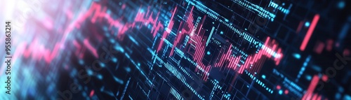 Wallpaper Mural Dynamic digital graph visualizing data trends with vibrant colors and intricate patterns, ideal for tech and finance themes. Torontodigital.ca