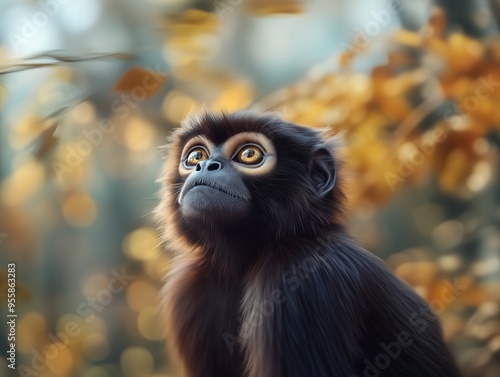 Goeldi's Monkey in Forest, Majestic Primate, Wildlife in Nature photo